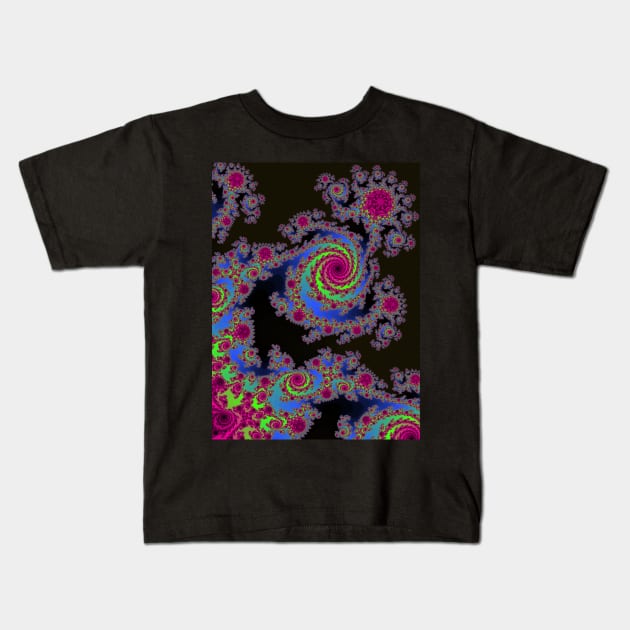 peacock style fractal pattern Kids T-Shirt by indusdreaming